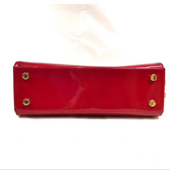 Authantic Louis Vuitton Red and Tan Satchel with Gold Accents - Picture 6 of 16